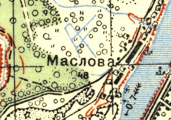 План деревни Маслово. 1939 год