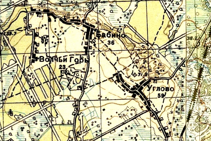 Деревня Бабино на карте 1931 года