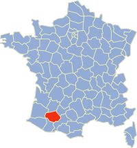 Locator map of France for archdiocese of Auch