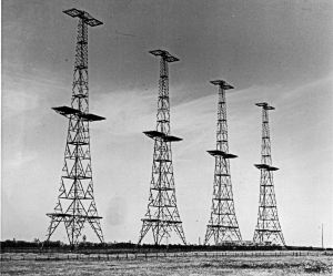 Four towers with platforms, 1936