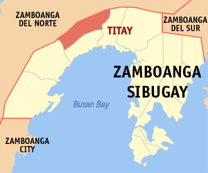 Mapa han Zamboanga Sibugay nga nagpapakita kon hain nahamutangan an Titay