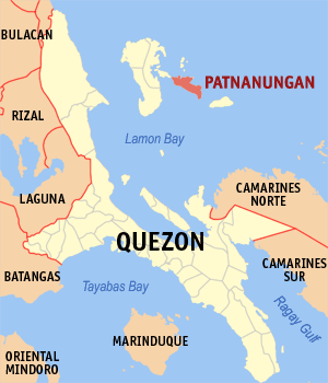 Mapa han Quezon nga nagpapakita kon hain nahimutang an Patnanungan