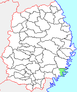 三陸町の県内位置図