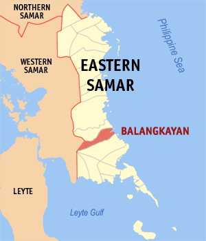 Mapa han Sinirangan nga Samar nga nagpapakita kon hain an Balangkayan