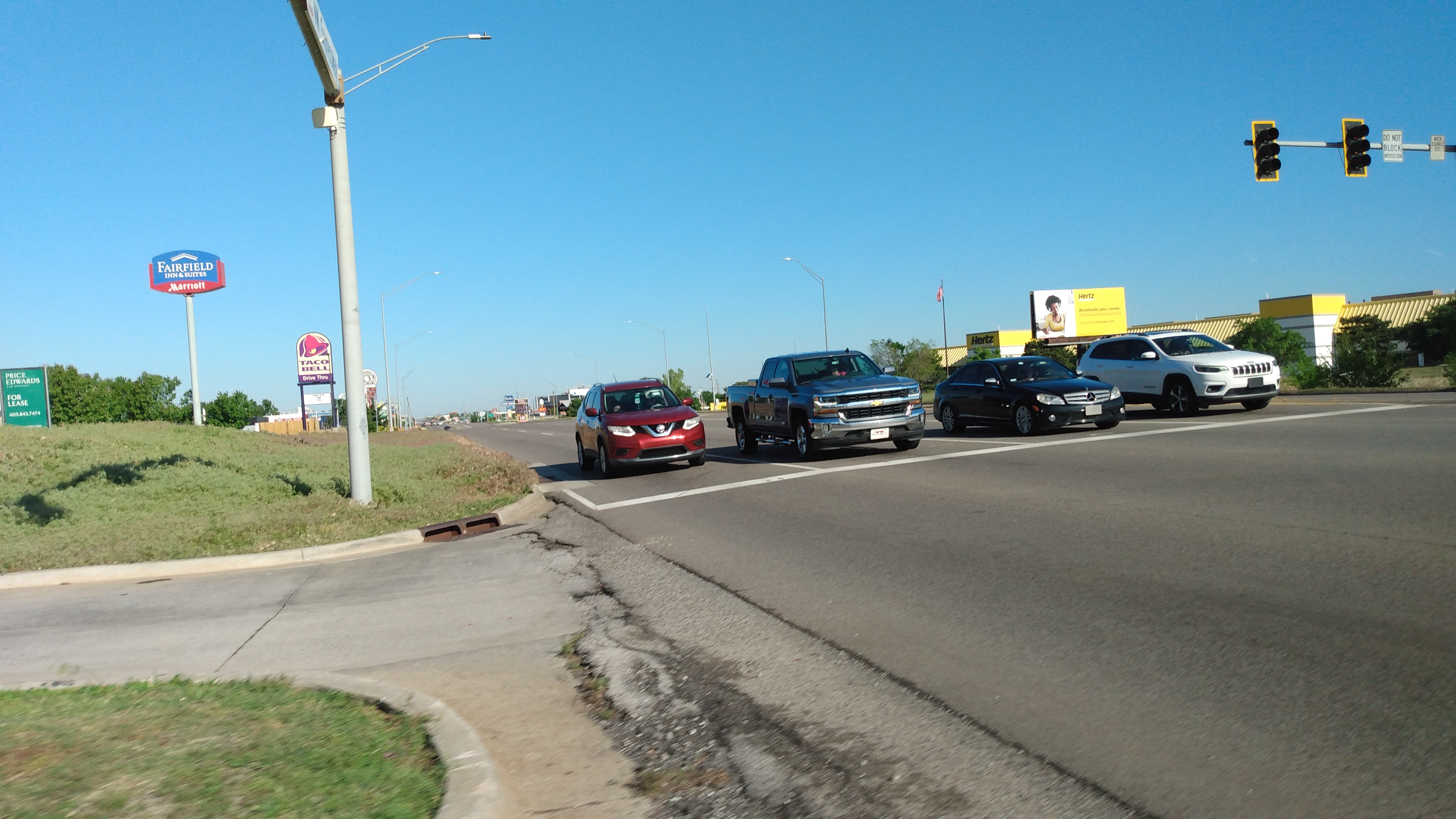 Oklahoma State Highway 3 on the Northwest Expressway at the intersection of Cherokee Plaza and Market Place Boulevard in Warr Acres.