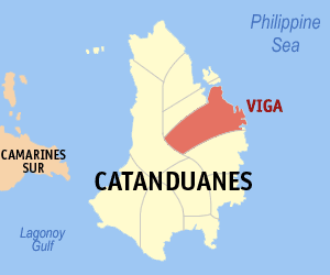 Mapa han Catanduanes nga nagpapakita kon hain nahamutang an Viga