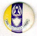 Button depicting peace images with the slogan "Pro Concorda Labor"