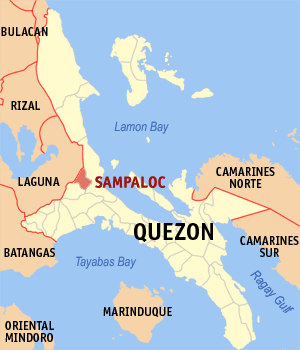 Mapa han Quezon nga nagpapakita kon hain nahimutang an Sampaloc