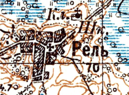 Деревня Рель карте 1926 года