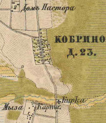 План деревни Кобрино. 1885 год