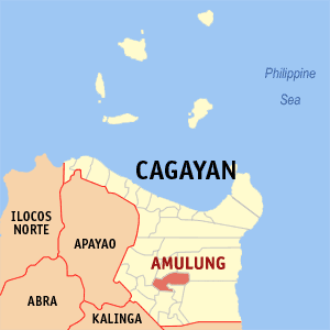 Mapa han Cagayan nga nagpapakita kon hain nahamutang an Amulung