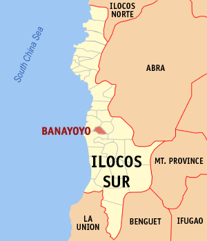 Mapa han Ilocos Sur nga nagpapakita kon hain nahamutang an Banayoyo