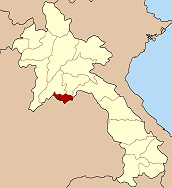 Mapa han Laos nga nagpapakita kon hain an prefektura