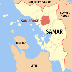 Mapa han Samar nga Probinsya nga nagpapakita kon hain an San Jorge