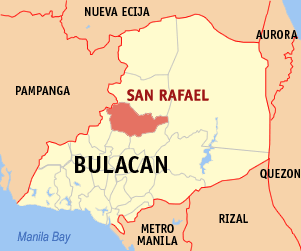 Mapa han Bulacan nga nagpapakita kon hain nahimutang an San Rafael