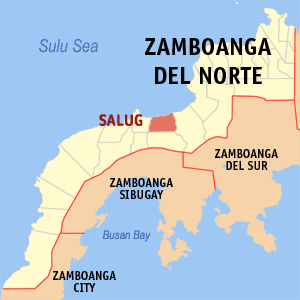 Mapa han Zamboanga del Norte nga nagpapakita kon hain nahamutangan an Salug