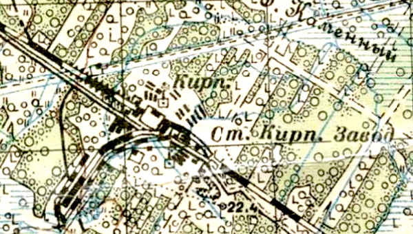 Посёлок при станции Кирпичный Завод на карте 1931 года