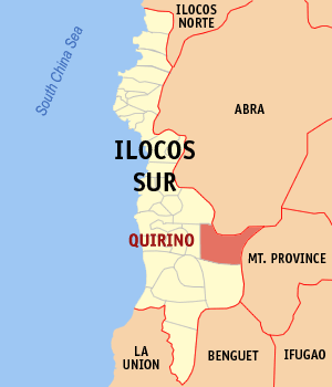 Mapa han Ilocos Sur nga nagpapakita kon hain nahamutang an Quirino