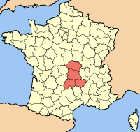 Položaj regije Auvergne u Francuskoj