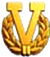 Gold "V" with wreath device for six or more awards