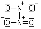 Formule développée du dimère de NO2, le tétroxyde de diazote de formule brute N2O4.