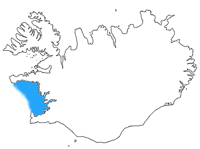 Faxa Bay shown in blue