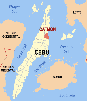 Mapa han Sugbo nga nagpapakita kon hain nahamutangan an Catmon