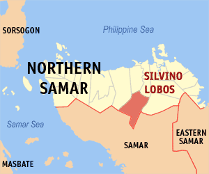 Mapa san Northern Samar nga nagpapakita kon hain an Silvino Lobos
