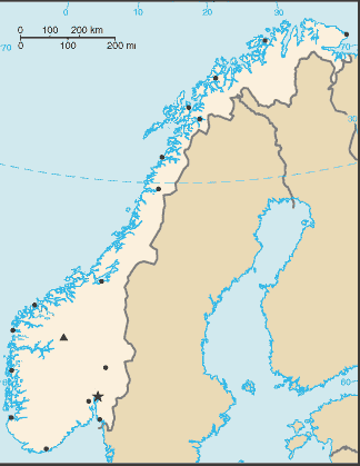 ノルウェーの地図