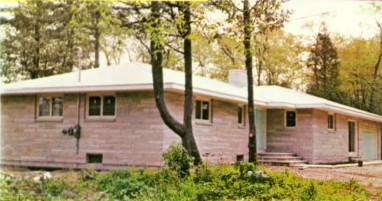 A nearly completed house along Glidden Drive, published 1963