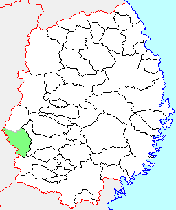 湯田町の県内位置図