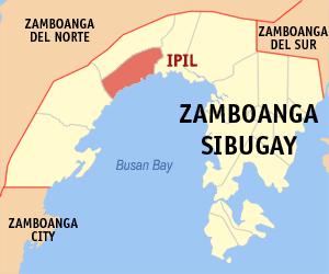 Mapa han Zamboanga Sibugay nga nagpapakita kon hain nahamutangan an Ipil