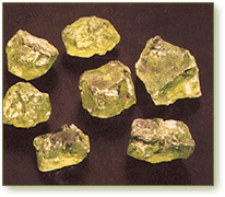 Peridot from the San Carlos Apache Reservation in Arizona.