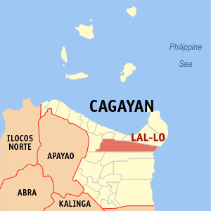 Mapa han Cagayan nga nagpapakita kon hain nahamutang an Lal-lo