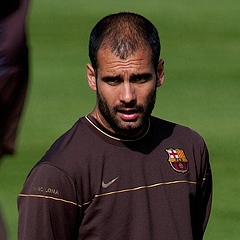 Pep Guardiola, one of the most successful football managers of all time, pictured while managing Barcelona