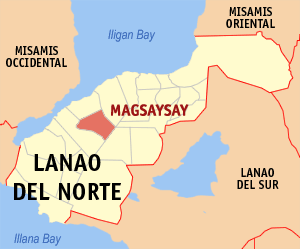 Mapa han Lanao del Norte nga nagpapakita hon hain nahamutangan an Magsaysay