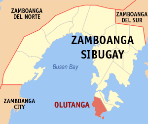 Mapa han Zamboanga Sibugay nga nagpapakita kon hain nahamutangan an Olutanga