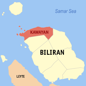Mapa han Biliran nga nagpapakita han kahamumutangan han Kawayan