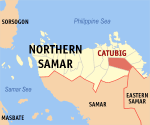 Mapa san Northern Samar nga nagpapakita kon hain an Catubig