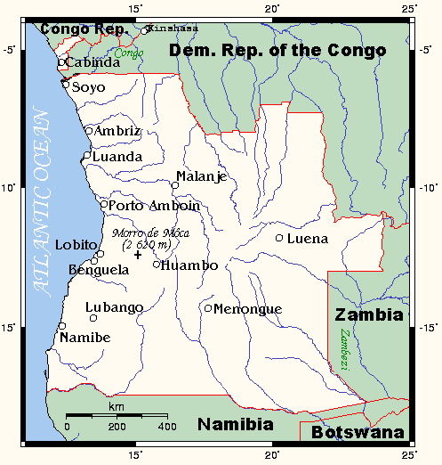 Map of Angola