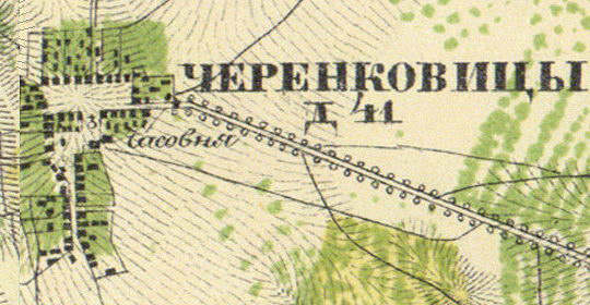 План деревни Черенковицы. 1860 год