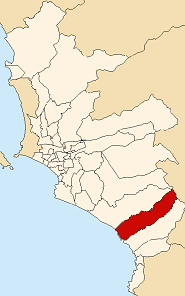 Location of Punta Hermosa in the Lima province
