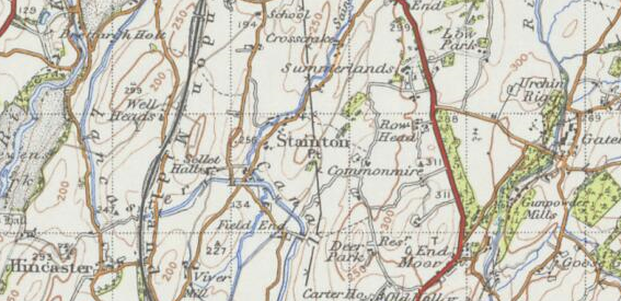 20th century map of Stainton, South Lakeland received from the Vision of Britain Website.