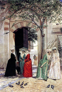 Donne davanti alla moschea