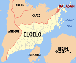 Mapa han Iloilo nga nagpapakita kon hain nahamutangan an Balasan