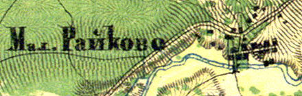 Деревня Малое Райково на карте 1860 года