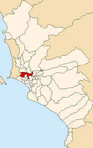 Location of the Lima District in Lima