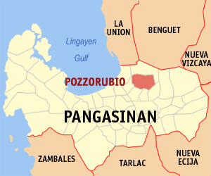 Mapa han Pangasinan nga nagpapakita kon hain nahamutang an Pozorrubio