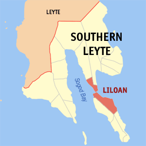 Mapa han Southern Leyte nga nagpapakita kon hain nahamutangan an Liloan