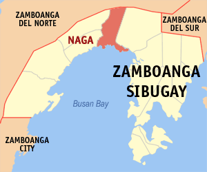 Mapa han Zamboanga Sibugay nga nagpapakita kon hain nahamutangan an Naga